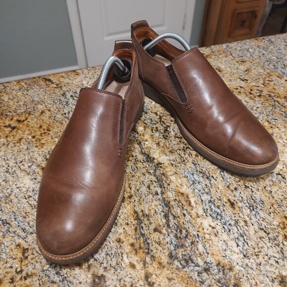 Tommy Bahama Shoes Mens Size 11.5 Brown Leather Slip On Eaton Loafers Comfort - Picture 3 of 14